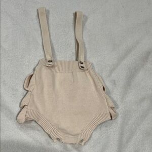 NWT Me & Henry Vignette Cream Knit Baby Romper with Straps Sz 3-6m